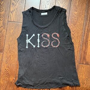 Lauren Moshi Black Muscle Tee with Bone and Snake Graphic